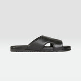 Sandalia sin Talón de Piel - Para Hombre Colro Negro